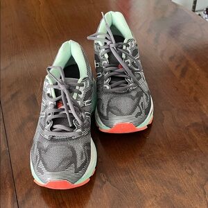 2/$30- Asics Gray Mint and Coral Athletic Shoes